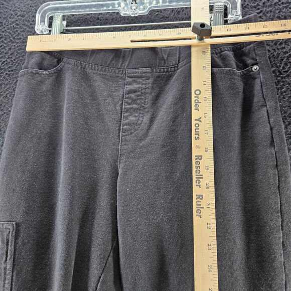 Denim & Company Womens Pants Black Size 8P Cotton Blend Pullon Stretch Pockets - Picture 3 of 12